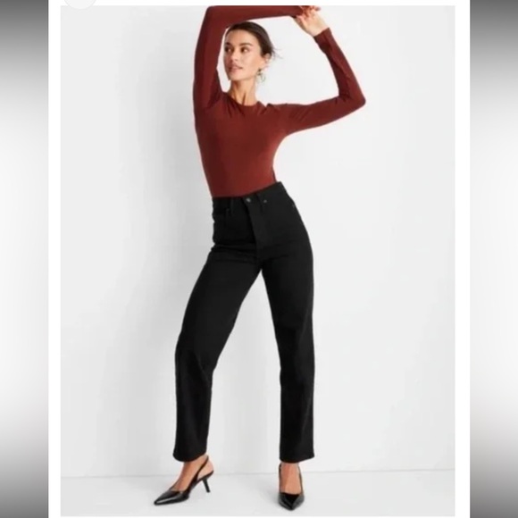 Universal Thread Denim - Women's Highest-Rise Straight Ankle Jeans - Universal Thread™ Black Size 4
